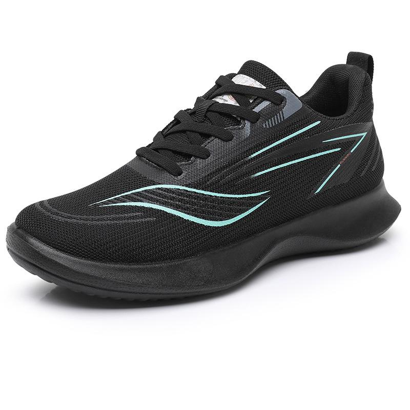 

Модная мужская обувь 2025 Весна Осень Новые дышащие нескользящие кроссовки на платформе Удобные прошитые на шнуровке Повседневная обувь Мужские лоферы 39 чёрный