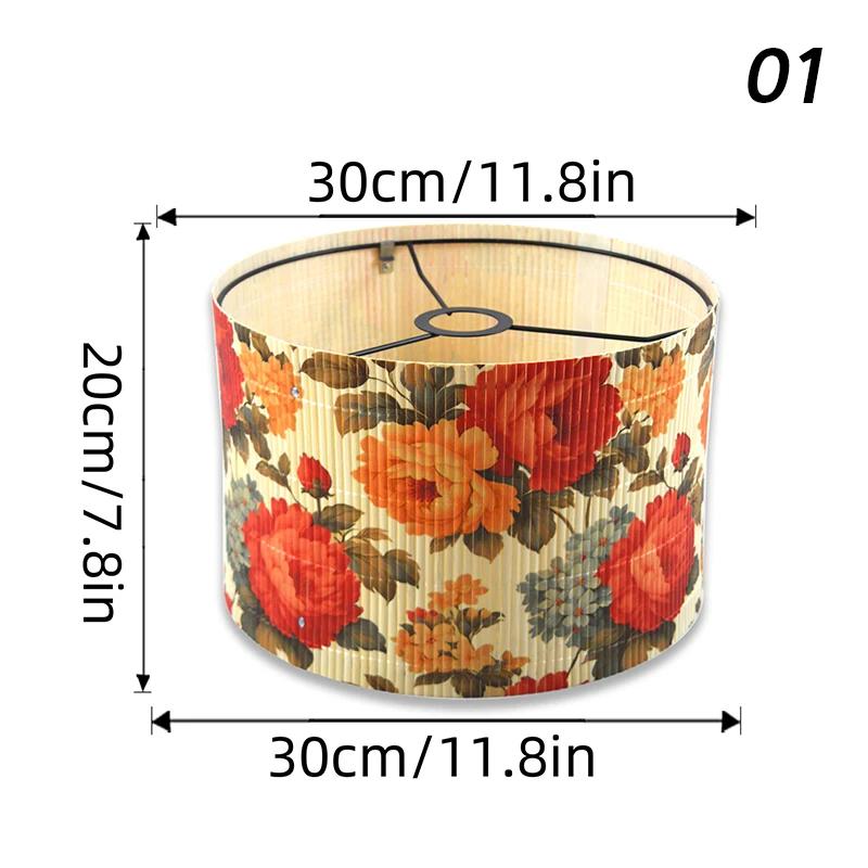 

Винтажный бамбуковый абажур ручной работы с цветочным принтом - Кустарный потолочный и настенный плафон для гостиной, спальни, дома для отпуска