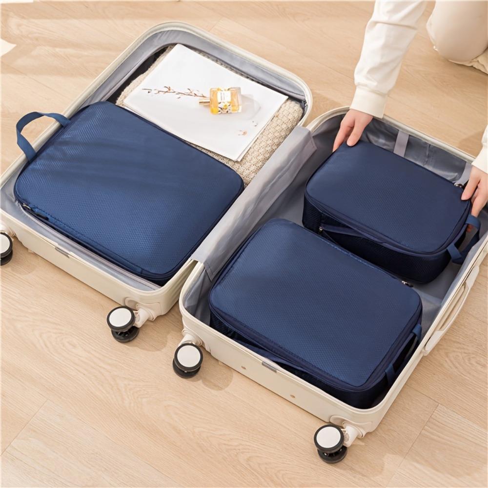 3 Pieces/set of Portable Compression Storage Bags with Handles, Casual Lightweight Storage Bags for Travel Clothing Storage