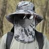 Outdoor Fisherman Hat Wide Brim Bucket Hat with Neck Cover Men Summer Breathable Mesh Sun Protection Visor Anti UV Cap Unisex