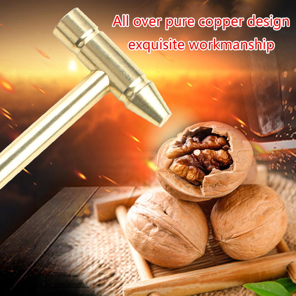 6 In 1 Copper Hammer Small Round Hammer Multifunctional Mini Hammer Screwdriver with Bottle Opener Golden Durable