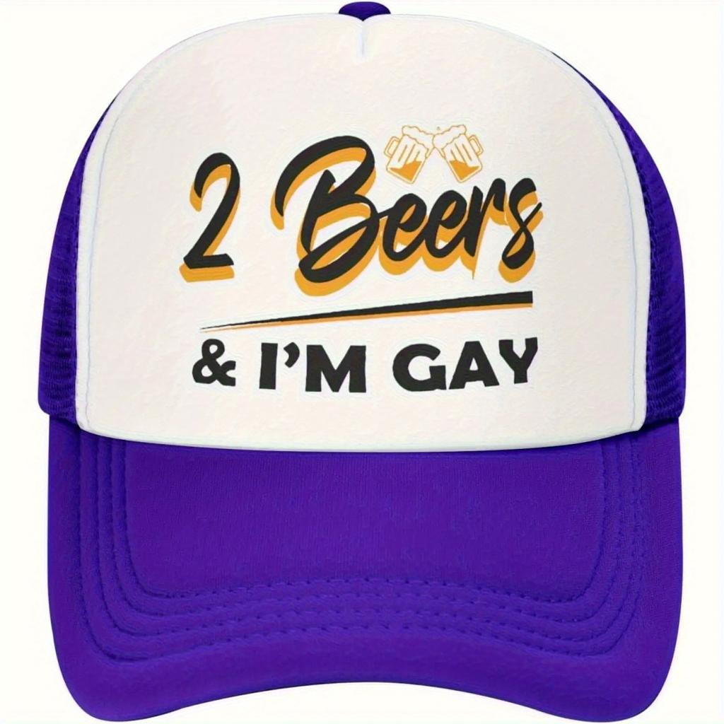 Beers Im Gay Trucker Hat Funny Adult Humor Mesh Back Cap Unisex Outdoor Party Gift