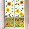 Sunflower Window Decals, Self-Adhesive Boho Retro Floral Wall Stickers for Home Decor