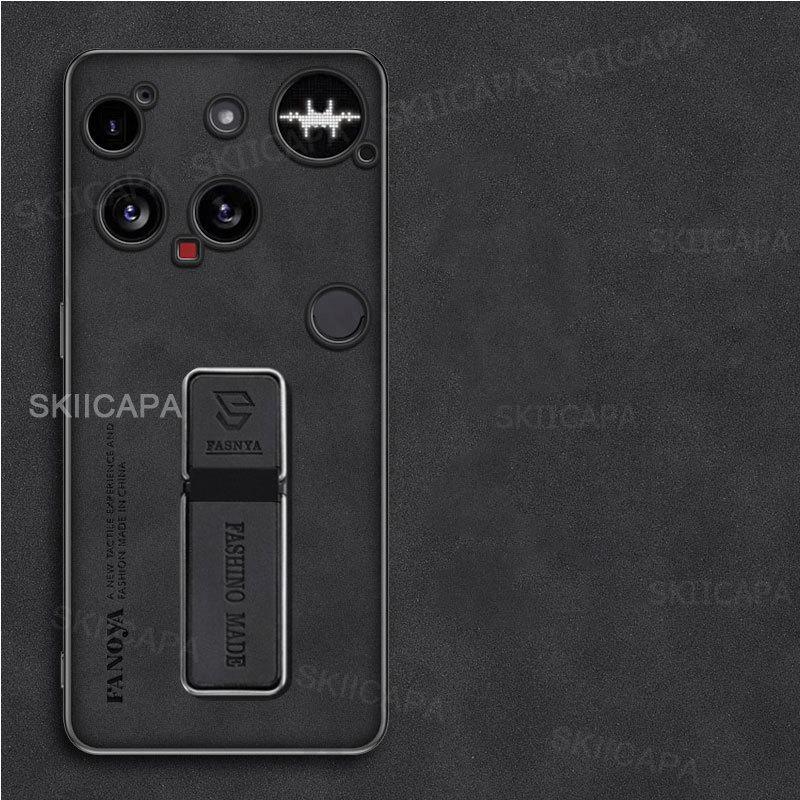 

Чехол-держатель из ПУ-кожи ягненка с магнитом для Nothing Phone 3 матовый, с беспроводной зарядкой, противоударный, с подставкой, для Nothing Phone 3A Pro Phone3 Nothing Phone (3) чёрный