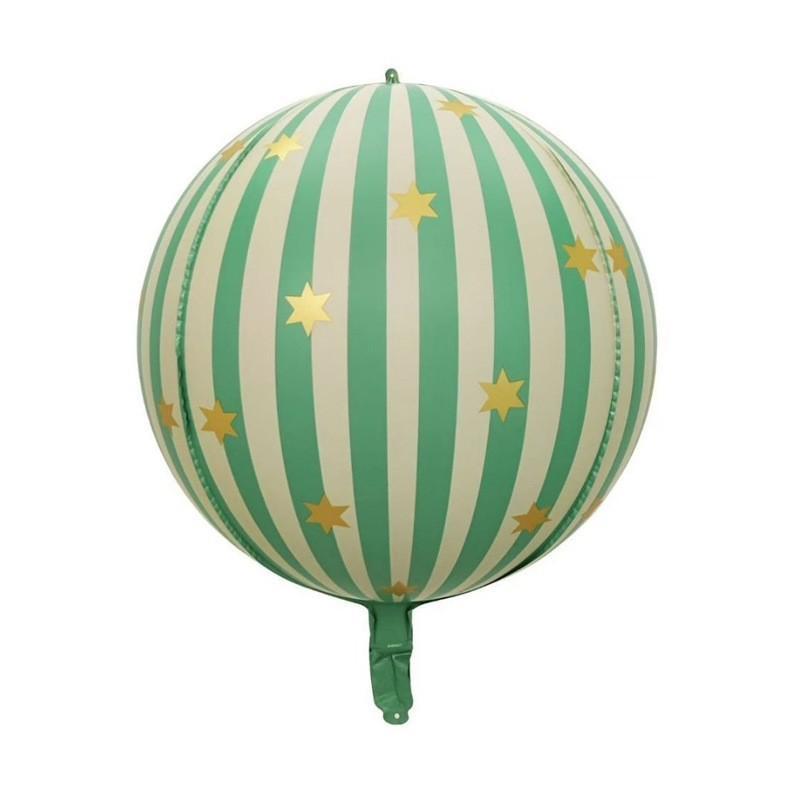 Round Star Striped Foil Balloon 1 Pcs Portable Easy Store Balloon for Family Gathering Birthday Home Decor