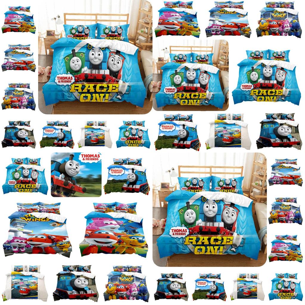 High-quality Thomas Cartoon Digital Print Bedding Set Flower Pattern Suitable For 1.8m Bed