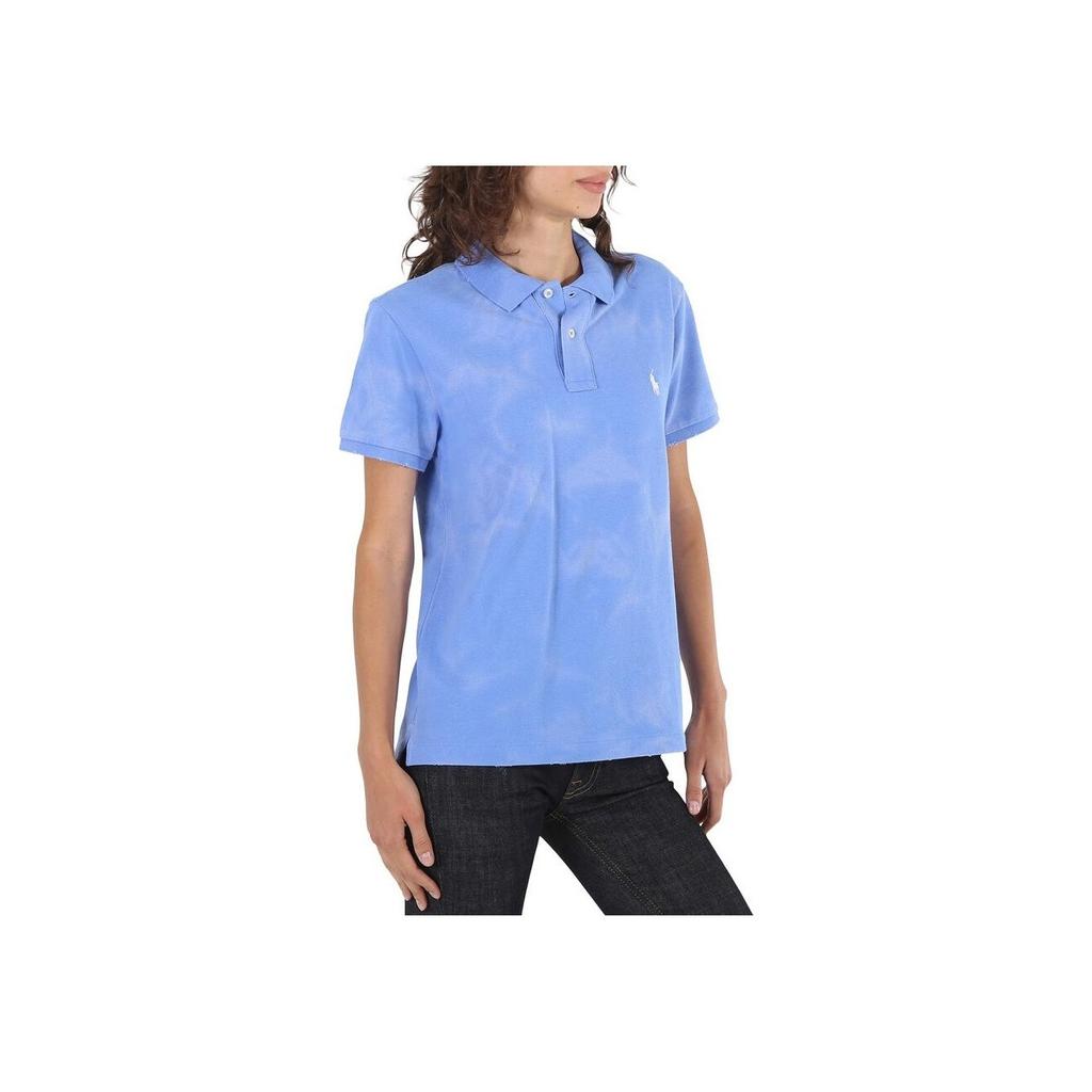 Polo Ralph Lauren Polo Logo Straight Fit Short Sleeve Polo Shirt Women tops Blue 211792051-004