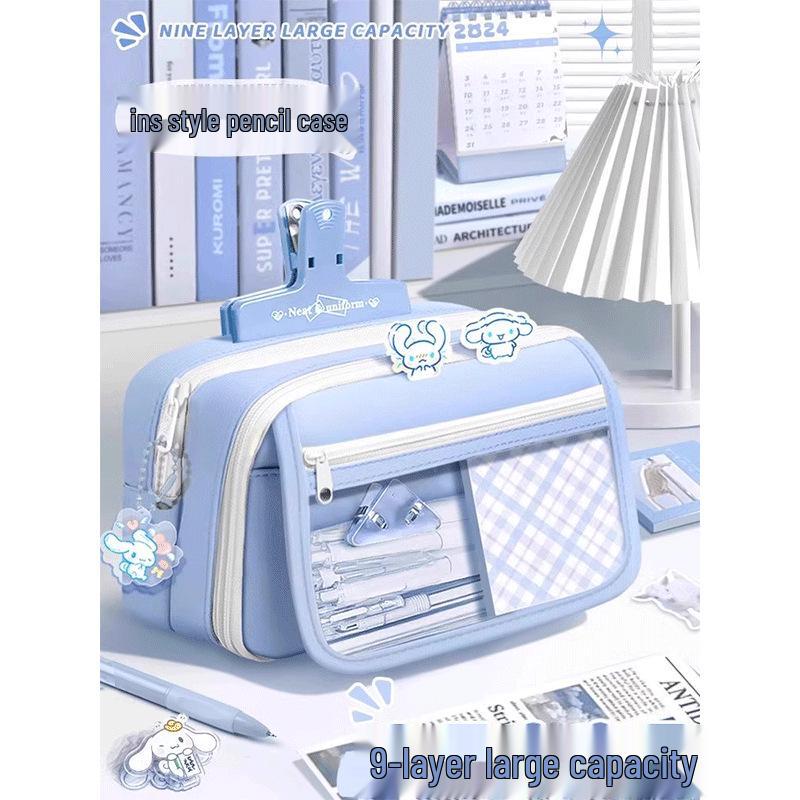 9-Tier Large Capacity Flip-Top Pencil Case for Girls and Boys - Ideal for Elementary and Junior High School Students