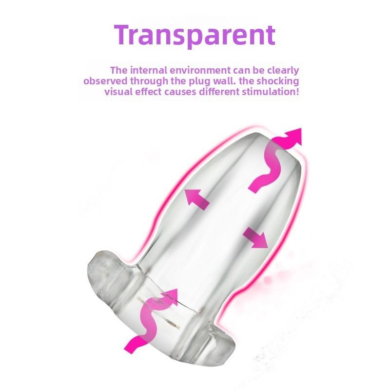 Transparent Hollow Anal Peeping Plug BDSM Butt Plug Silicone Enema Tools Gay Lesbian Anal Expander Sex Accessories for Couples