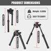 UUQ QV14 Tactical Portable Rifle Bipod, Picatinny and Mlok Mounting Options, 360 Degree Swivel, 7 Adjustable Height, Made of Lightweight