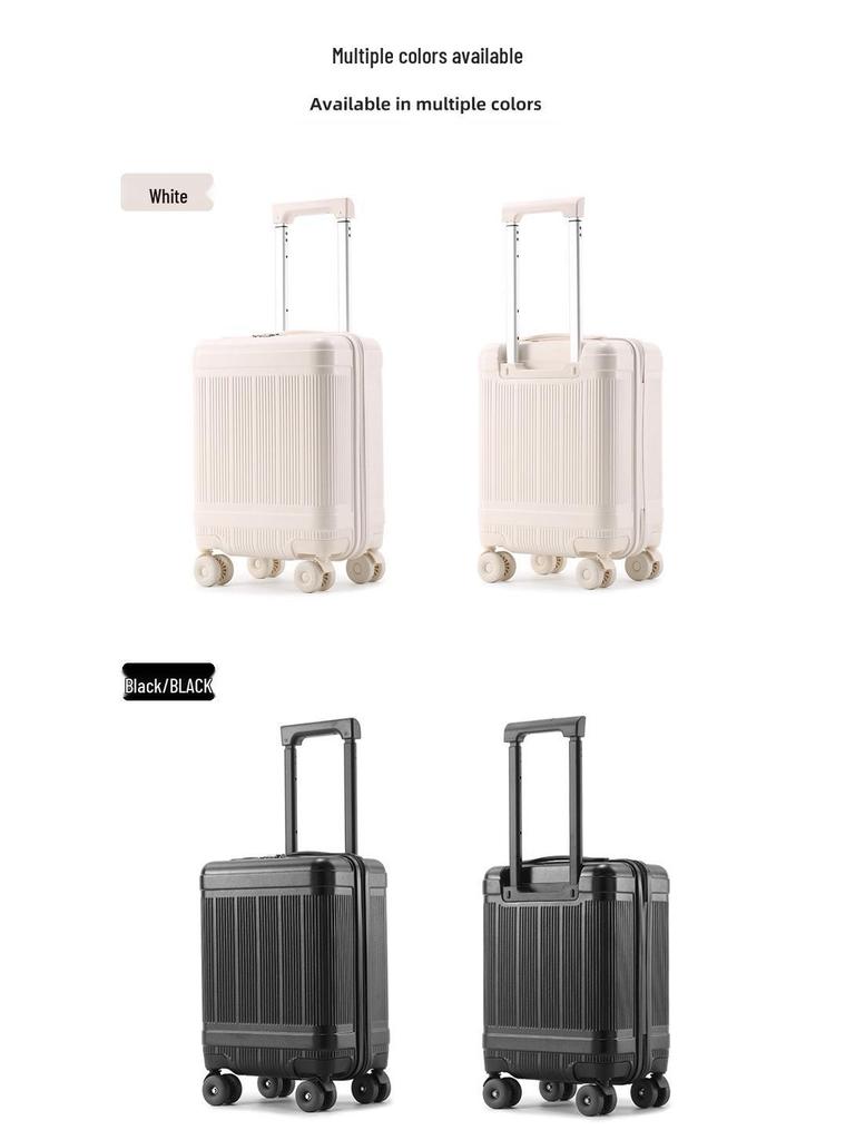 16-Inch Leather Carry-On Suitcase with Universal Wheels - Trolley Case for Men and Women