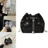 Chic Sequin Bucket Bag With Chain Strap 2023 Summer New Women's Street Style Shoulder Bag Crossbody Bag