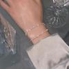 2026 Neues Silberfarbenes Funkelndes Schleierkraut Armband für Damen Exquisites Einfaches Verstellbares Kettengliedarmband Hochzeits Schmuck Party