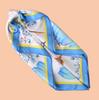 1pc Sweet Large Flower Print Silk Satin Square Scarf Women's Hair Accessory Spring New Versatile Belt Bag Decoration Heads