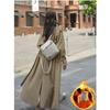 Lockerer Trenchcoat Mittellang Mode Koreanisch Elegant Khaki Schwarz Damen Windjacke Mantel Lässig Zweireihig Oberteile