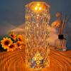 16 colores táctiles Led Rose Dia Mond lámparas Usb regulable Control táctil Lámpara de mesa de cristal para el hogar