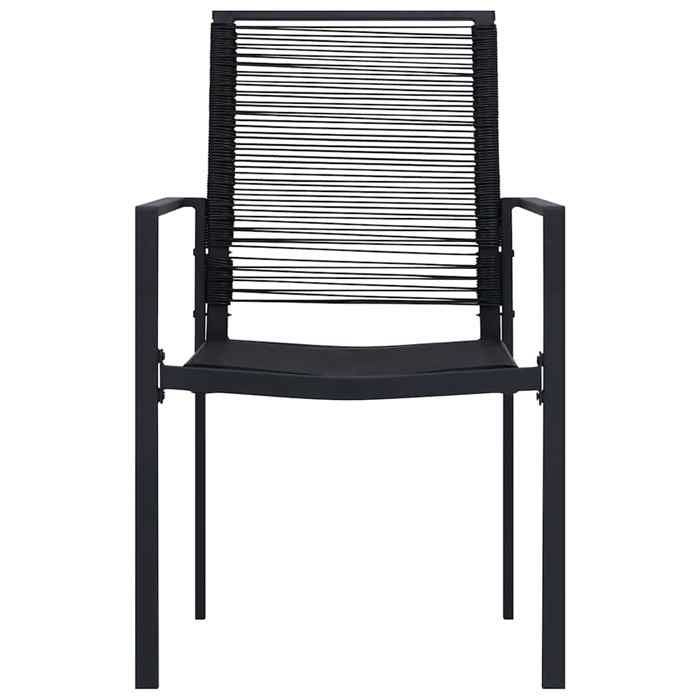 Chaises de jardin - MAISON EXCLUSIVE - Lot de 4 - Rotin PVC creux - Structure acier - Noir