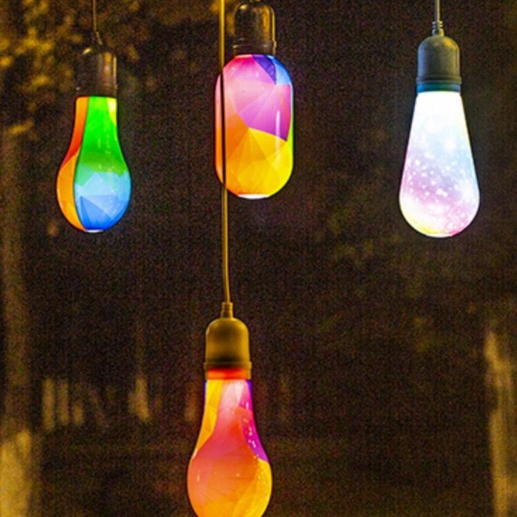 Colorful LED Tree Pendant Light - Glazed Wishing Bottle for Outdoor Festival and Street Decoration