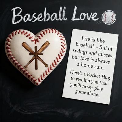 Liebesherz Baseballtasche Umarmung mit positiver Karte Emotionale Unterstützung Herzförmiger Baseballtaschen-Token Dekoration Spieler Sammlerstück Inspirierend