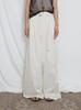 FROMWHERE Belt Detail Wide Pants Cream