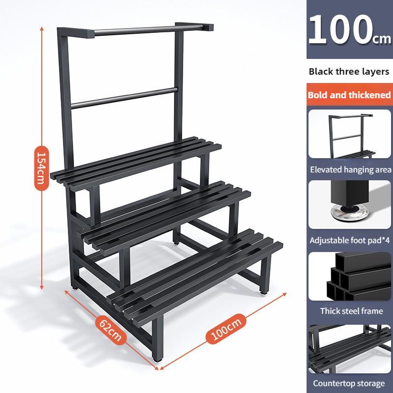 Gardens Indoor Plant Rack Stainless Steel Metal Waterproof Flower Step Display Stands Multi-Layer Ladder Shelf