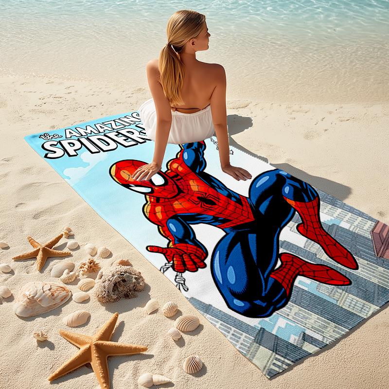 Spider-Man Beach Towel Outdoor Camping Beach Towel for Vacation Swim Outdoor Pool Absorbent Bath Towel