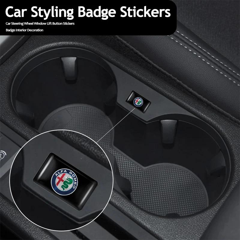 Car Stickers For Alfa Romeo Car Interior Sticker Rubber Badge Decorate Paster For Alfa Romeo 4C 159 Spider Giulia Giulietta Tona