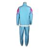 2Pcs/Set Disco Tracksuit Retro 80s Sportswear Long Sleeve Color Block Zipper Jacket High Waisted Long Trousers Set Men Women Party Wear