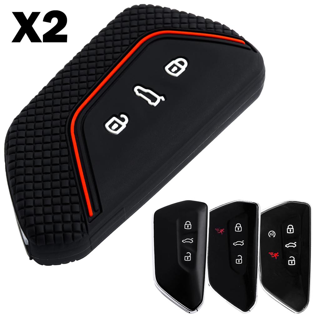 2x Cover Custodia Portachiavi in Silicone per Auto Portachiavi Per VW Golf 8 ID.3 ID.4 ID.7 ID.Buzz Tiguan Tayron Seat Leon Ateca Cupra Born