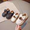 Elegant Palid Pattern Vamp School Shoes Girls Fully Flat Heeled Little Girl mary jane Shoes Child Princess Casual Shoes G08251