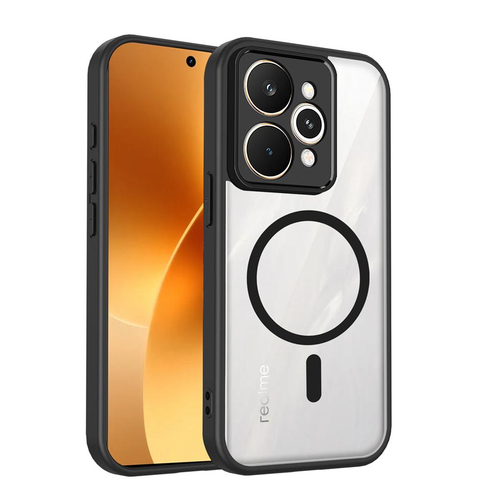 KEYSION Transparent Magnetic Phone Case for Realme 15 Pro 5G Soft Silicone+PC HD Clear Shockproof Back Cover for OPPO Realme 15T