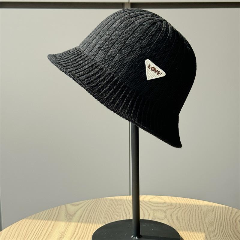 Knitted Bucket Hat Women's Spring Summer Solid Color Bucket Hat Sun Hat