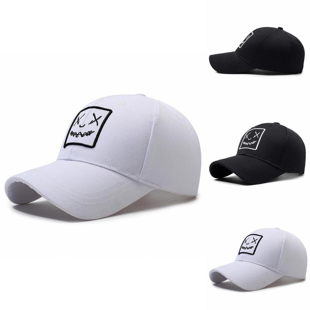 Baseball Cap With Embroidered Face Expression For Sun Protection And Trendy Style For Men And Women