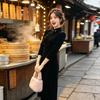 Black velvet national style new Chinese Suzhou long-sleeved cheongsam improved young women's high-end sense small man spring and autumn