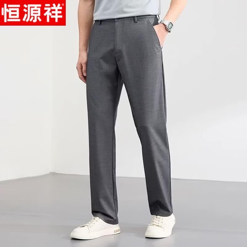 Hengyuanxiang Men s Linen Lyocell Blend Straight Casual Pants 30