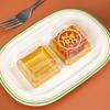 50 Piezas Transparente Dorado Cuadrado Plástico Postre Huevo-Yema-Bocadillo Caja Empaque Pastel de Luna Contenedor Pastel de Luna para Horneado Empaque de Alimentos