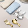 Stainless Steel Short Handle Mini Spoon Fork Tableware Set For Lunch Hiking Camp Cooking Supplies