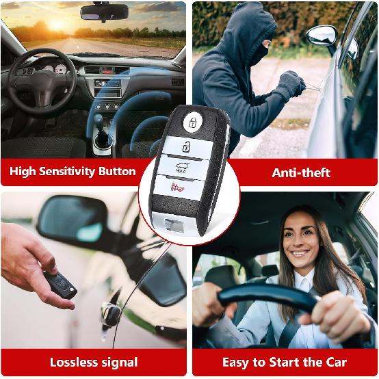 Smart Remote Car Key Fob Replacement for Kia Sorento 2016 2017 2018 2019 2020 433MHz ID47 Chip FCC ID: TQ8-FOB-4F06, P/N: 95440-C6000 Keyless Entry