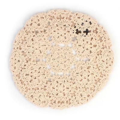 Universelle Chemie Blume Gestrickt Beige Baskenmütze Baskenmütze