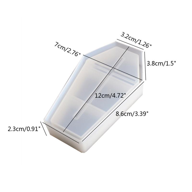 Halloween Coffin Storage Box Mold with Lids Epoxy Crystal Resin Silicone Mold for DIY Home Decoration Jewelry Storage