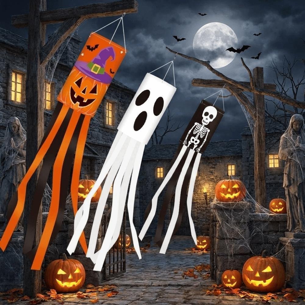 Pumpkin Ghost Pattern Outdoor Props Flags Festival Wind Vane Ghost Party Decorations