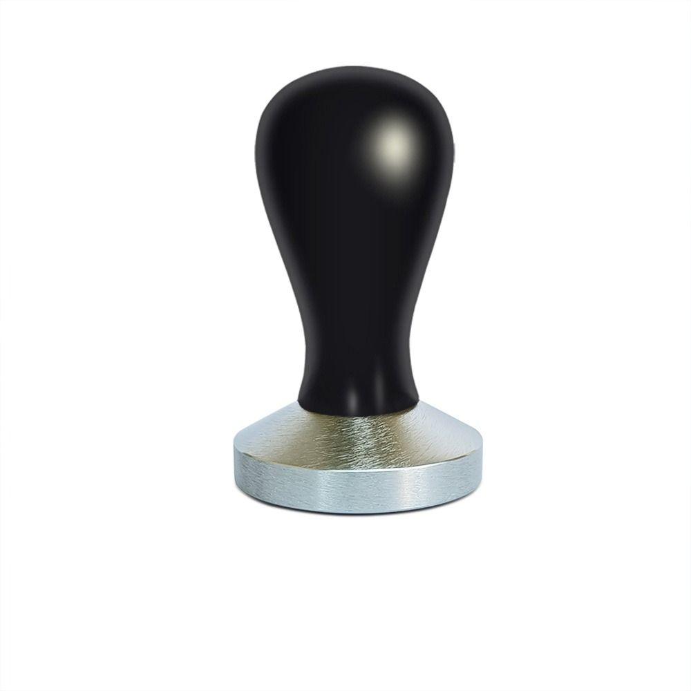 Black Wooden Handle Solid Wood Espresso Coffee Tamper Aluminum 51mm/53mm/58mm Coffee Powder Pressing Hammer Flat Base Manual