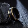 8mm Electroplated Two-color Frosted Men's Ring European and American Jewelry