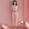 Ice Silk Couple Pajama Set - Seamless, Solid Color, Short Sleeve Sleepwear for Men & Women, Ideal for Spring/Summer