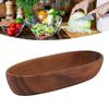 Wood Salad Bowl Long Oval Serving Bowl Beautiful Design Wooden Tray  Living Room