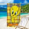 1pc Tweety3 Beach Towel, Beach and Seaside Swimming Pool Equipment, Fashion Pattern, Rectangular, Travel Essentials
