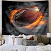 Flaming Football In Action Printed Tapestry, Wall Hanging,Livingroom, dormitory, Large Wall Decor, Fabric Decor Fan Birthday Gifts