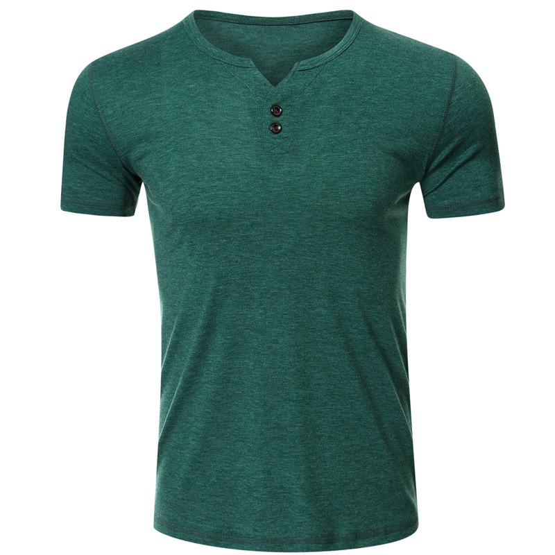 Men'S Sports Work Base Daily Wear T-Shirt Summer Men'S Solid Color Slim Fit Casual T-Shirt Short Sleeved Top