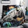 1Pc Millennium Falcon Print Flannel Blanket, High quality Comfortable for All Seasons, Home Decor, Warmth and Comfort, Perfect for Christmas Gifts