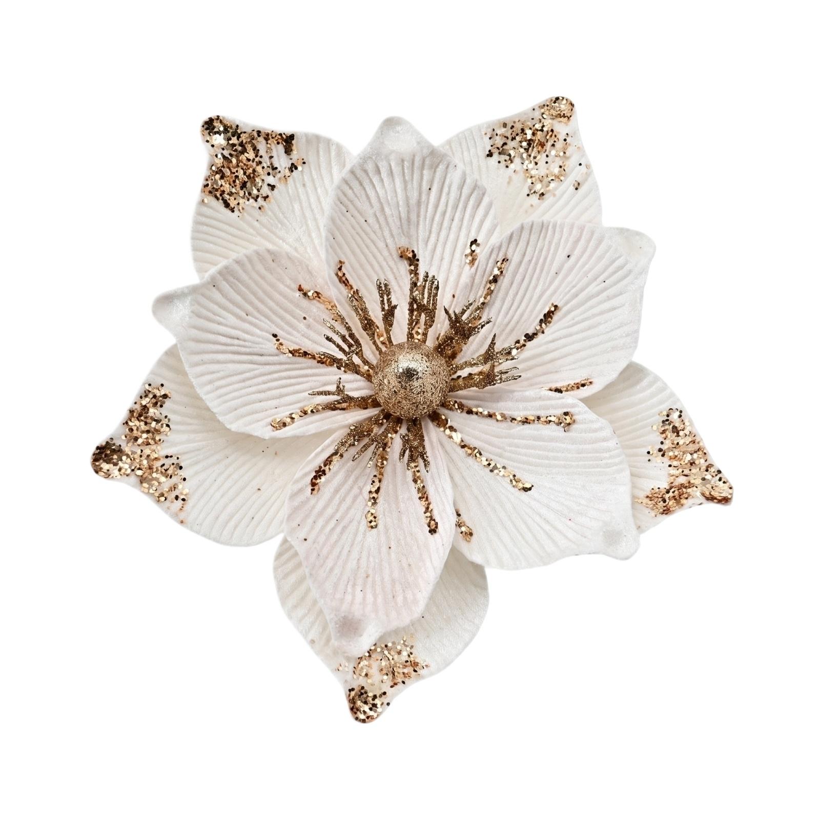 

Decorative Artificial Flower Accessories for Christmas Tree Ornaments Durable Material Realistic Design Suitable for Holiday Decoration One Size білий